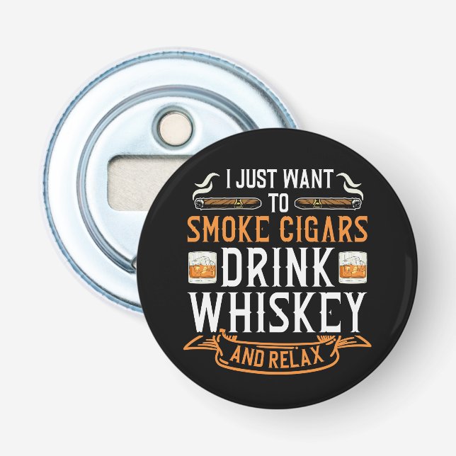 Cigar and Whiskey Quote bottle opener (Front)