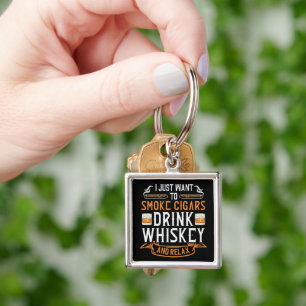Cigar and Whiskey Quote Zippo Lighter Key Ring