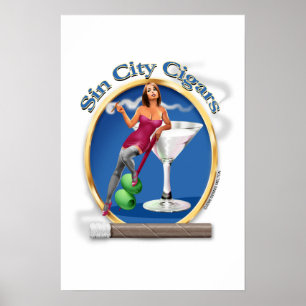 Cigar Art "Martini Girl" logo Poster