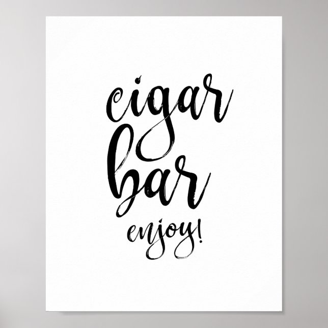 Cigar Bar Black and White 8x10 Wedding Sign (Front)