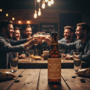 Cigar Bar Theme Bachelor Party Beer Bottle Label