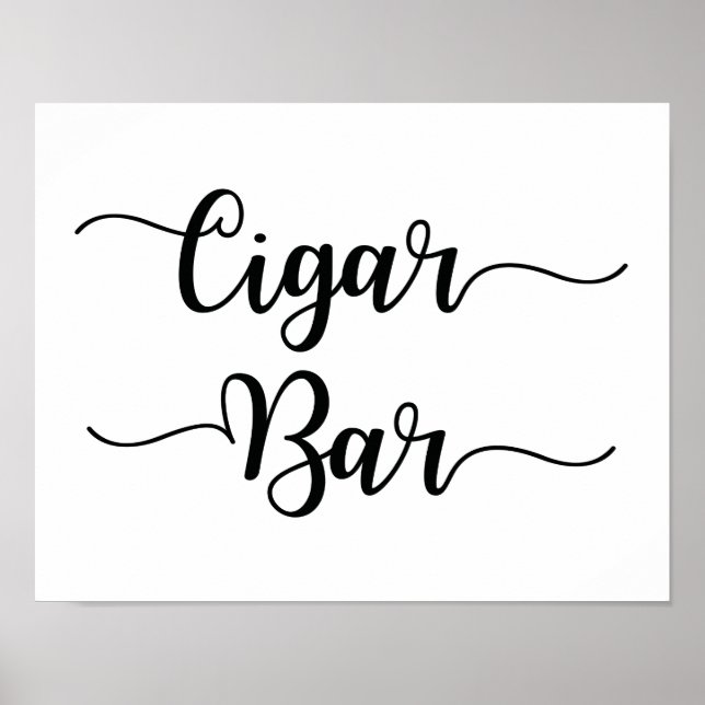 Cigar Bar Wedding Sign | Modern Calligraphy (Front)