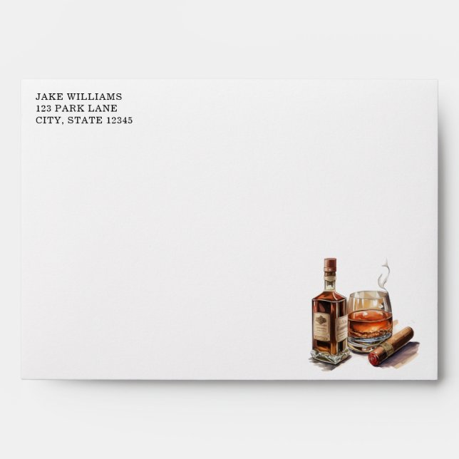 Cigar Birthday Bachelor Party Envelope (Front)