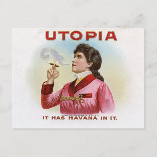Cigar box label Utopia Postcard (Front)