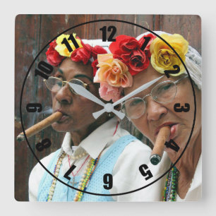Cigar Break Square Wall Clock