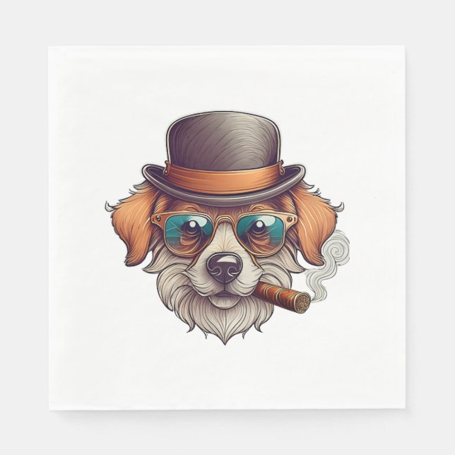 Cigar Dog Napkin (Front)