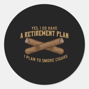 Cigar For Cigar Smoker Grandpa Dad Fathers Day Classic Round Sticker