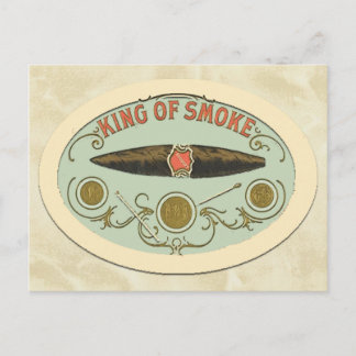 Cigar Lovers King of Smoke Tobacco Label Postcard