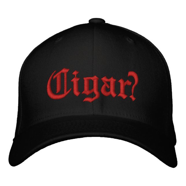 Cigar? Red stitching on front Embroidered Hat (Front)