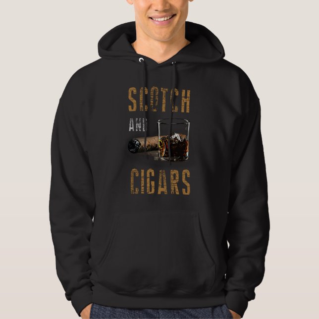 Cigar Smoker & Scotch Drinker - Class For Men Hoodie (Front)