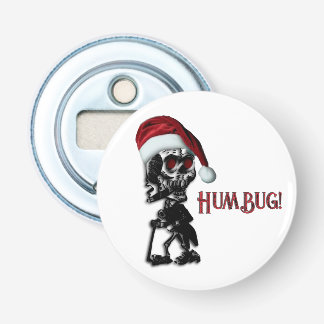 Cigar Smoking Christmas Skeleton Humbug Bottle Opener