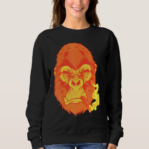 Cigar Smoking Mean Looking Orange Gorilla For Guys Sweatshirt