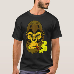 Cigar Smoking Mean Looking Yellow Gorilla For Guys T-Shirt