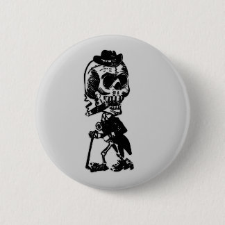 Cigar Smoking Skeleton 6 Cm Round Badge