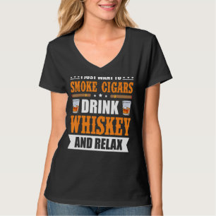 Cigar Whiskey For Men Women Smoker Liquor T-Shirt