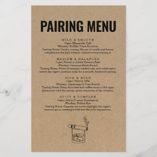Cigar & Whiskey Pairing Menu