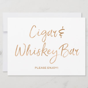 Cigar & Whiskey Sign Wedding   Stylish Gold Rose