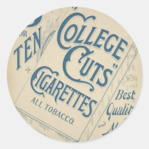 cigarette advertisement classic round sticker