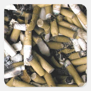 Cigarette Butts Square Sticker