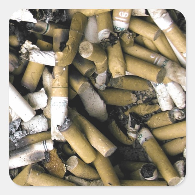 Cigarette Butts Square Sticker (Front)