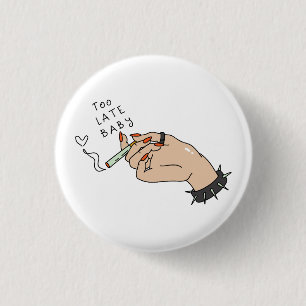 Cigarette in Hand Anti-Valentine 3 Cm Round Badge