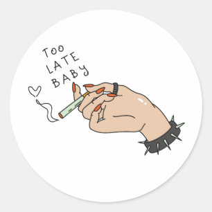 Cigarette in Hand Anti-Valentine Classic Round Sticker