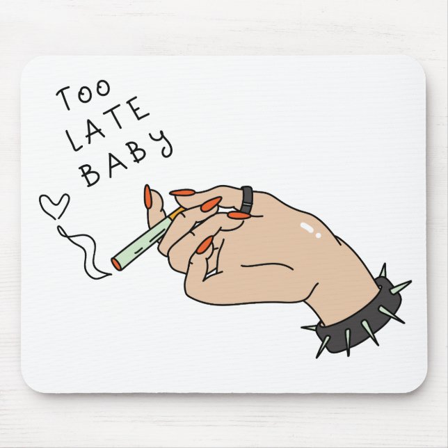 Cigarette in Hand Anti-Valentine Mouse Pad (Front)