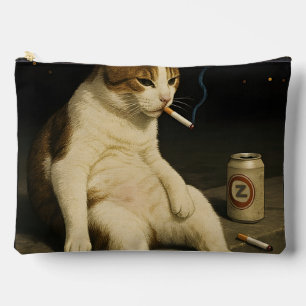 Cigarette Kitten Funny Smoking Cat Gen Z Meme Accessory Pouch