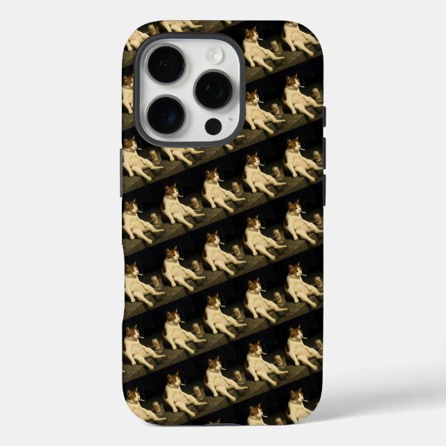 Cigarette Kitten Funny Smoking Cat Gen Z Meme Case-Mate iPhone Case (Back)