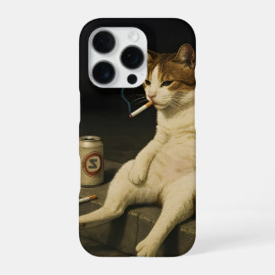 Cigarette Kitten Funny Smoking Cat Gen Z Meme iPhone 16 Pro Case