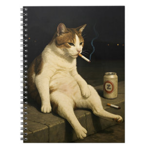 Cigarette Kitten Funny Smoking Cat Gen Z Meme Notebook