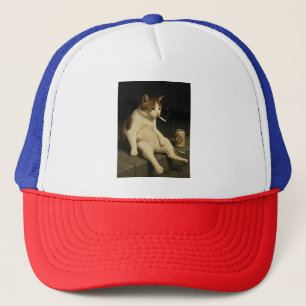 Cigarette Kitten Funny Smoking Cat Gen Z Meme Trucker Hat