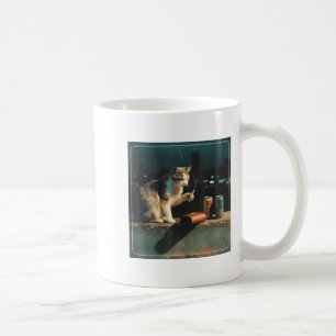 Cigarette Kitten Funny Smoking Cat Meme Stud Brain Coffee Mug
