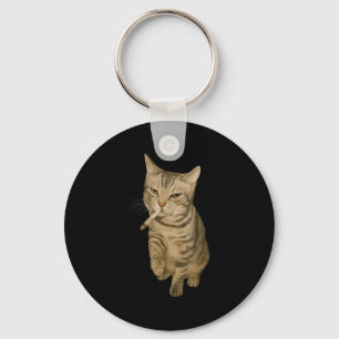 Cigarette Kitten Funny Smoking Cat Meme Stud Brain Key Ring