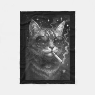 Cigarette Kitten Funny Smoking Cat Meme Stupid Bra Fleece Blanket
