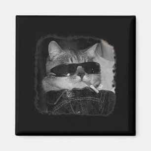 Cigarette Kitten Gang Cat Smoking Cigarette Funny Magnet
