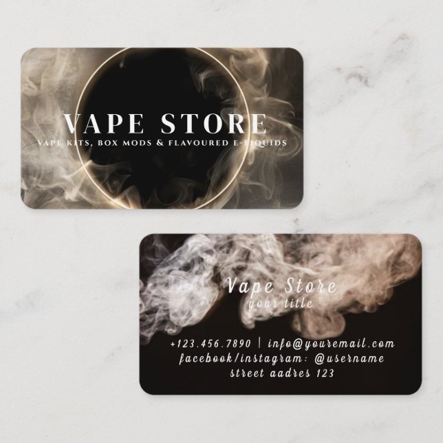 Cigarette Tobacco Vape Store Business Card (Front/Back)