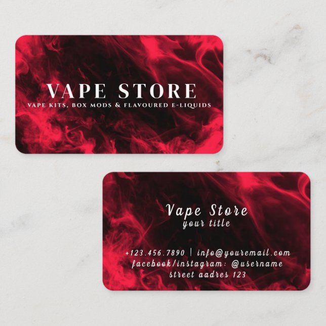 Cigarette Tobacco Vape Store Business Card (Front/Back)