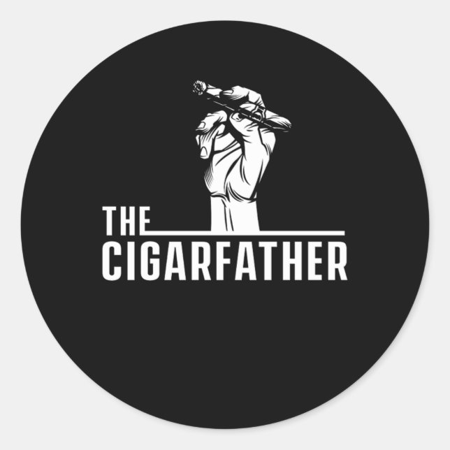Cigarfather Cigar Smoker Humidor Cigars Lover Gift Classic Round Sticker (Front)