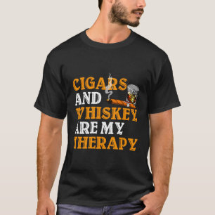 Cigars And Whiskey Are My Therapy Saying T-Shirt