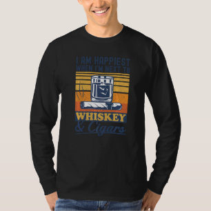 Cigars And Whiskey Tobacco Smoking Liquor Drinking T-Shirt