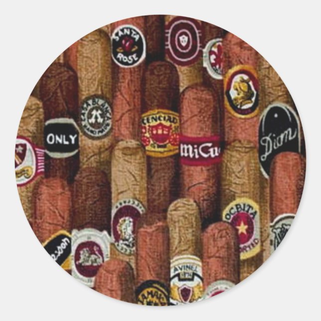 Cigars Classic Round Sticker (Front)