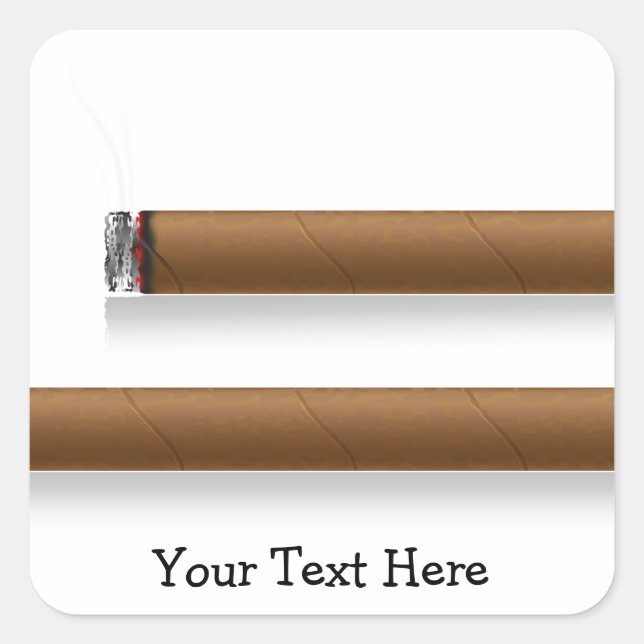 Cigars (personalised) square sticker (Front)