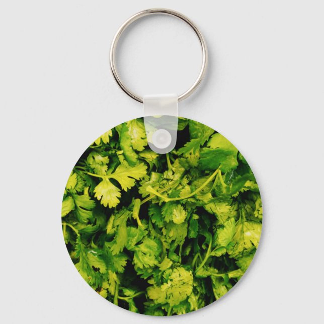 Cilantro / Coriander Leaves Key Ring (Front)