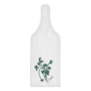 Cilantro Herb Garden Coriander Hand Drawn Cutting Board