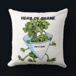 Cilantro – Herb of Shame Funny Cushion<br><div class="desc">Finally,  a comfy way to express your disgust. This throw pillow features cilantro wearing the cone of shame—perfect for couches,  beds,  or passive-aggressively decorating your kitchen nook.</div>