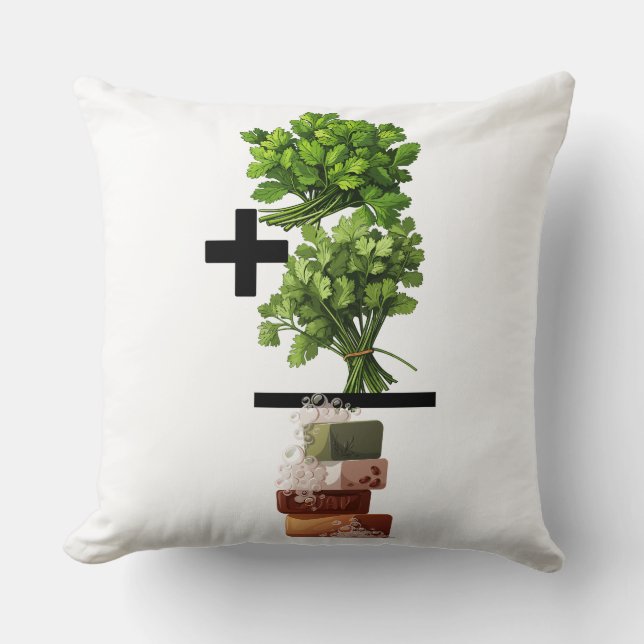 Cilantro Math – Funny Anti-Cilantro  Cushion (Front)