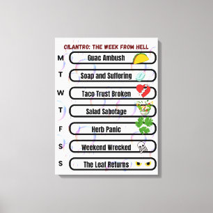 Cilantro – The Week from Hell Funny Anti-Cilantro  Canvas Print