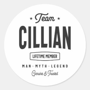 Cillian Lifetime Member Personalised Name Cillian Classic Round Sticker