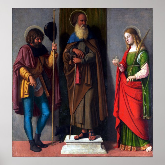 Cima da Conegliano Saints Roch Anthony Abbot Poster (Front)
